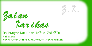 zalan karikas business card